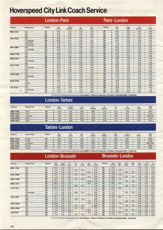 The Hoverspeed 1982 brochure, including timetables - Hoverspeed City Link coach service (credit: Steven Charlesworth).